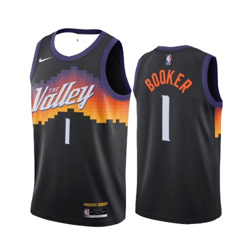 Men's Phoenix Suns Devin Booker #1 Black 2021 Swingman Jersey - City Edition-Pro Kit Vault | Brand New 26/27 Sports Jerseys